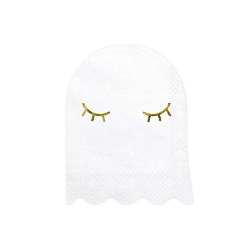 Șervețele de hârtie Fantomă albe cu imprimeu auriu, 11x14 cm, 20 buc.